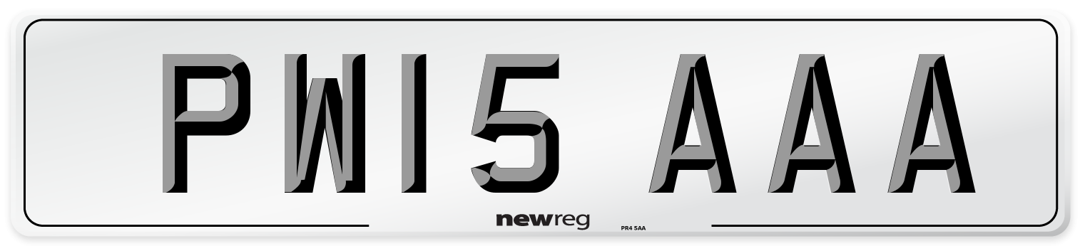 PW15 AAA Number Plate from New Reg